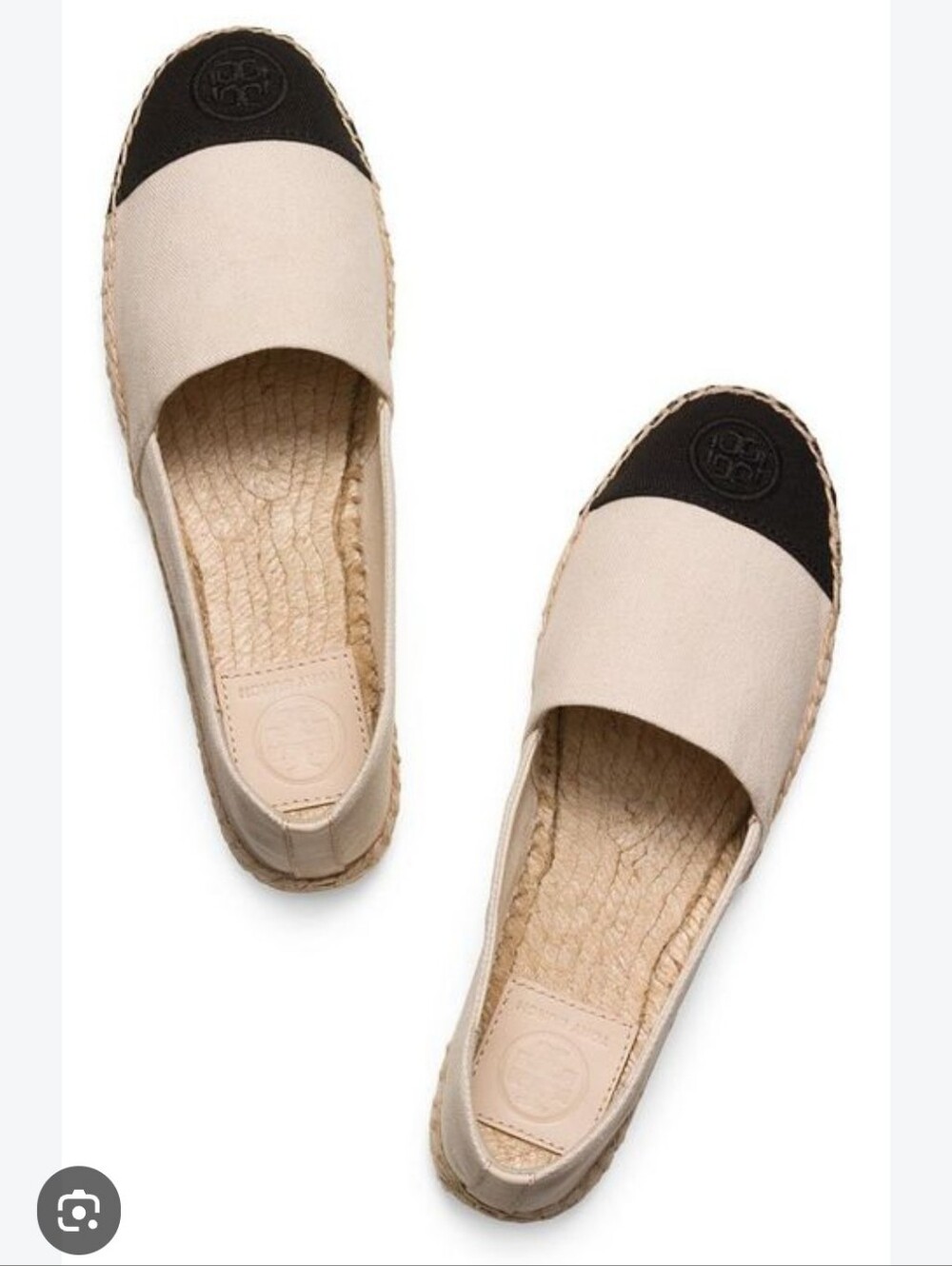 TORY BURCH | Colorblock Espadrilles Black Cream Sz 8.5M